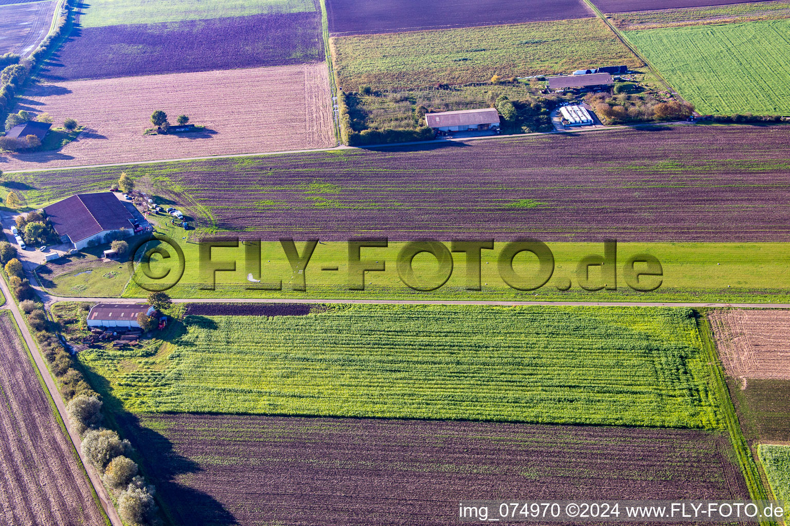 Ultralight flying interest group Bürstadt in Bürstadt in the state Hesse, Germany