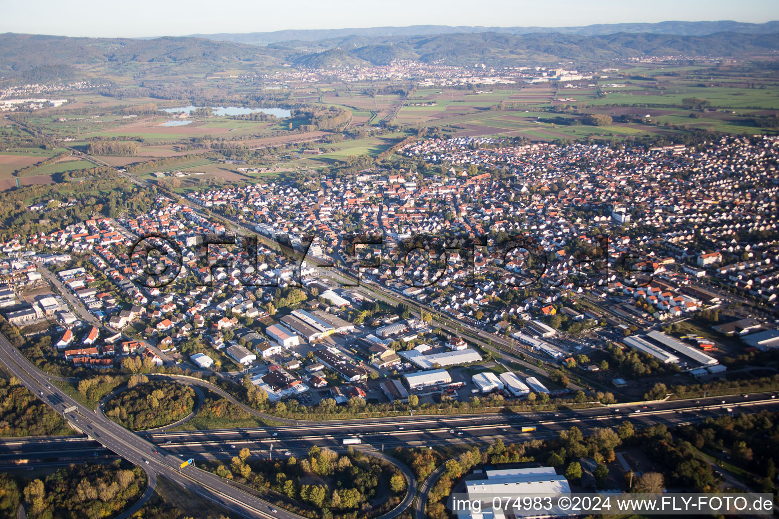 Oblique view of Lorsch in the state Hesse, Germany