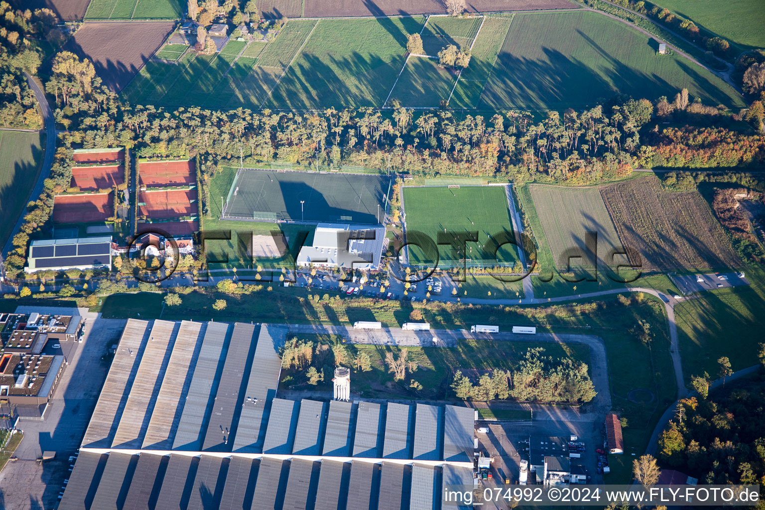 Bird's eye view of Lorsch in the state Hesse, Germany