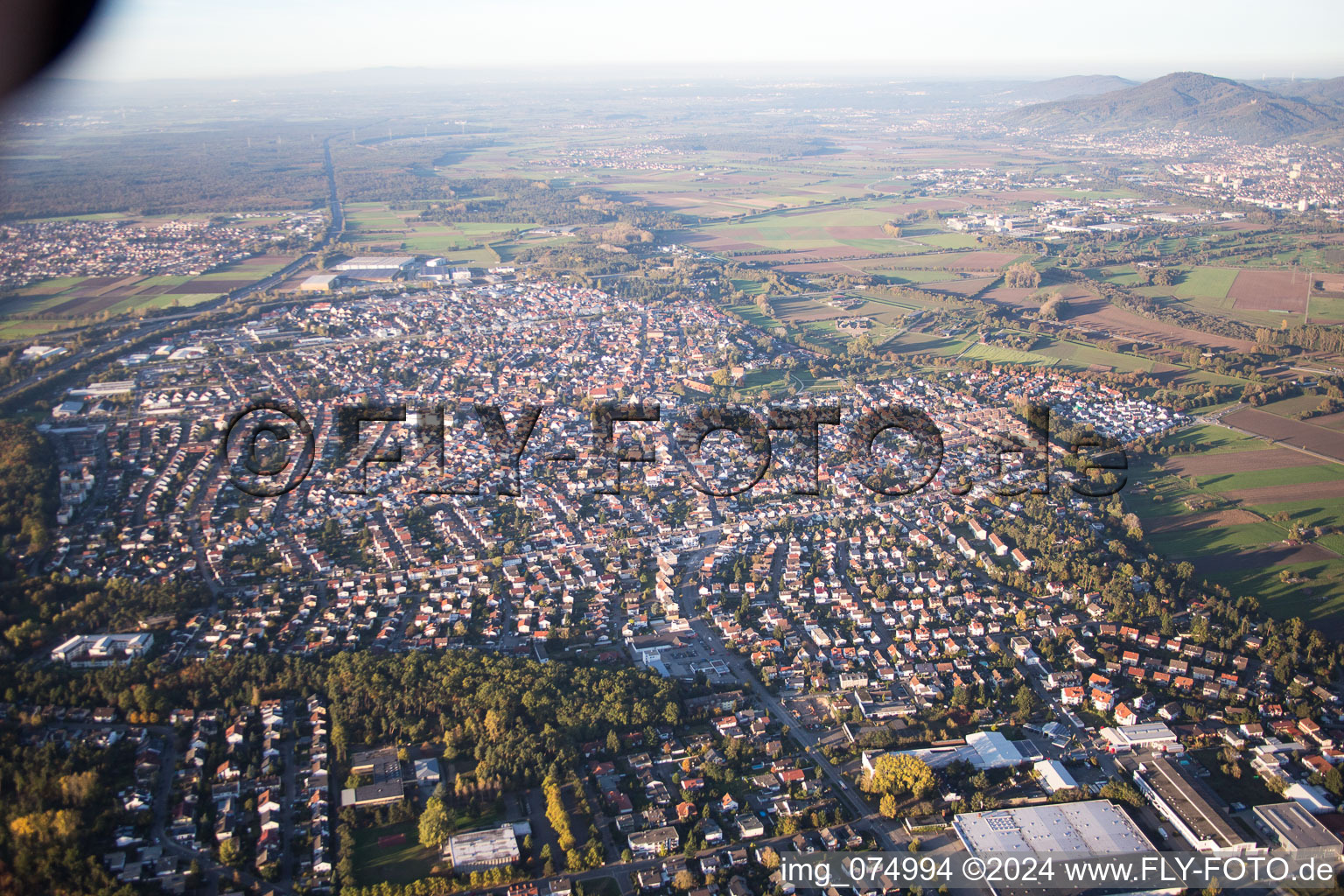 Lorsch in the state Hesse, Germany viewn from the air