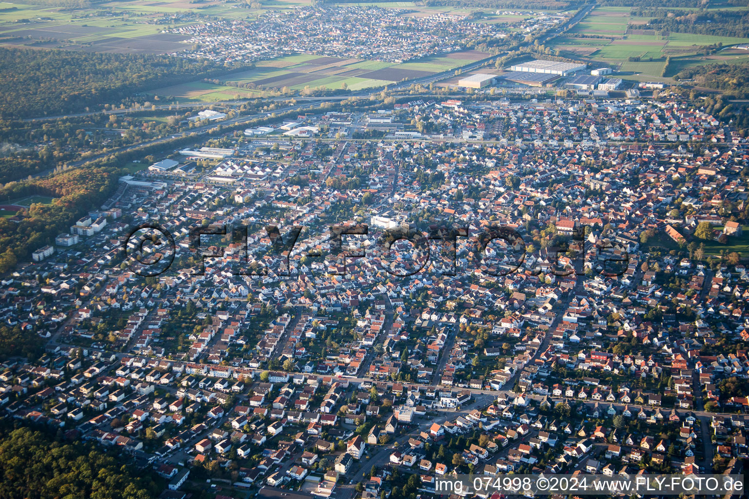 Drone image of Lorsch in the state Hesse, Germany