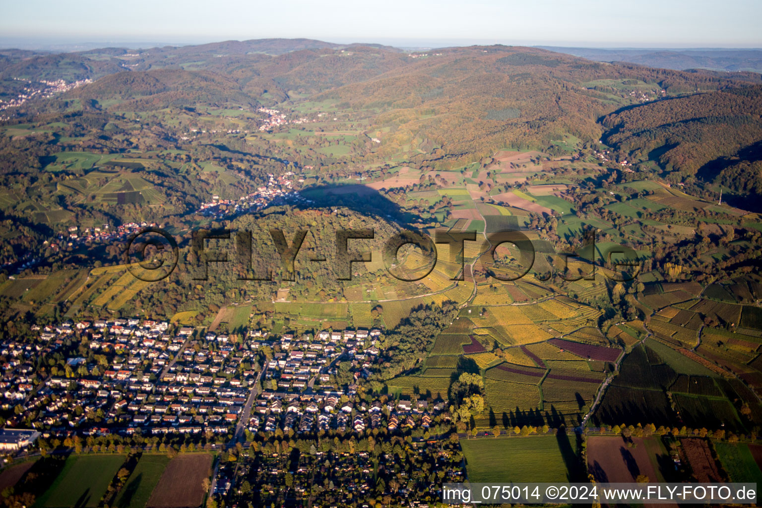 Aerial view of Heppenheim in the state Hesse, Germany