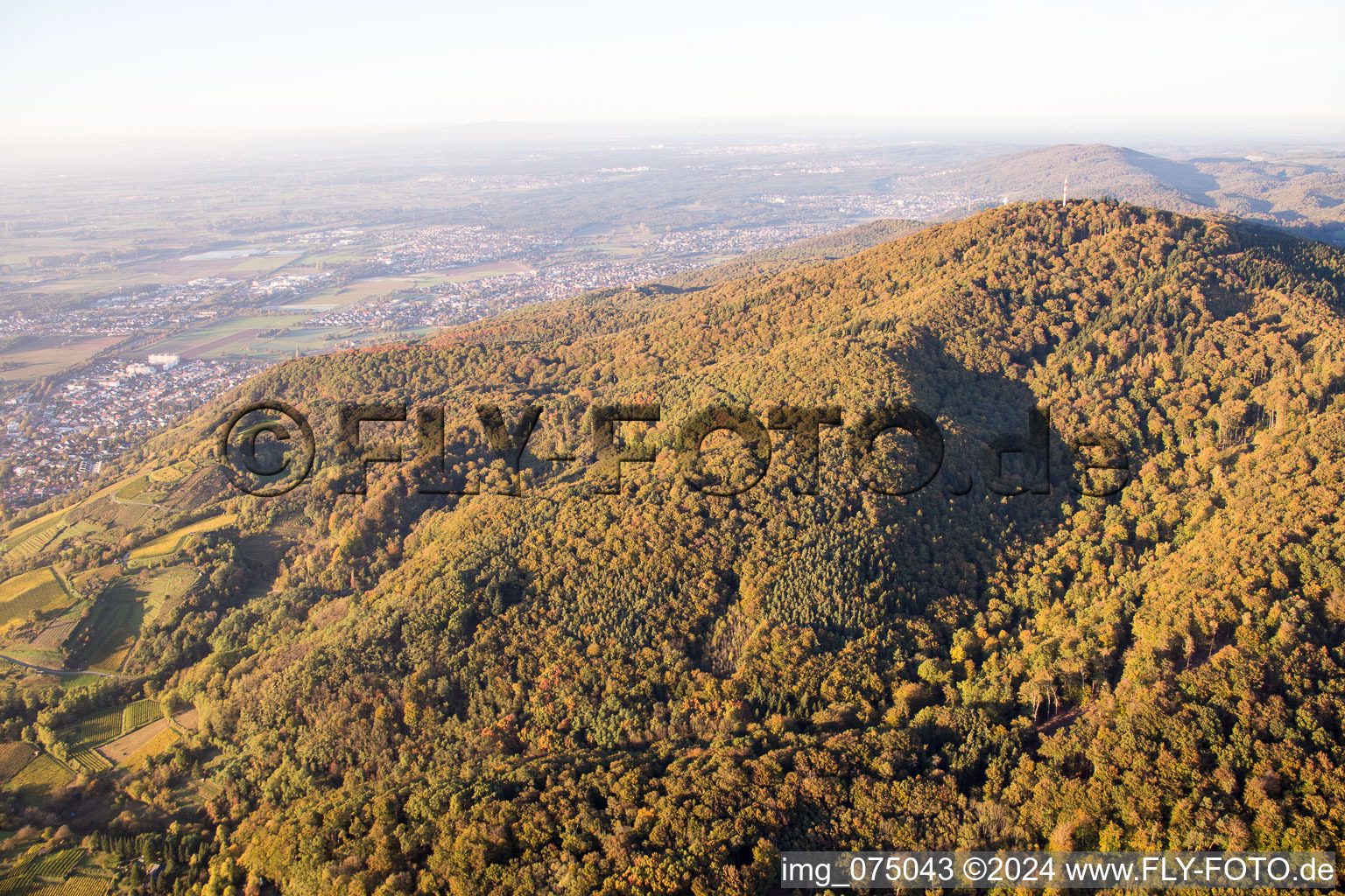 Aerial view of District Hochstädten in Bensheim in the state Hesse, Germany