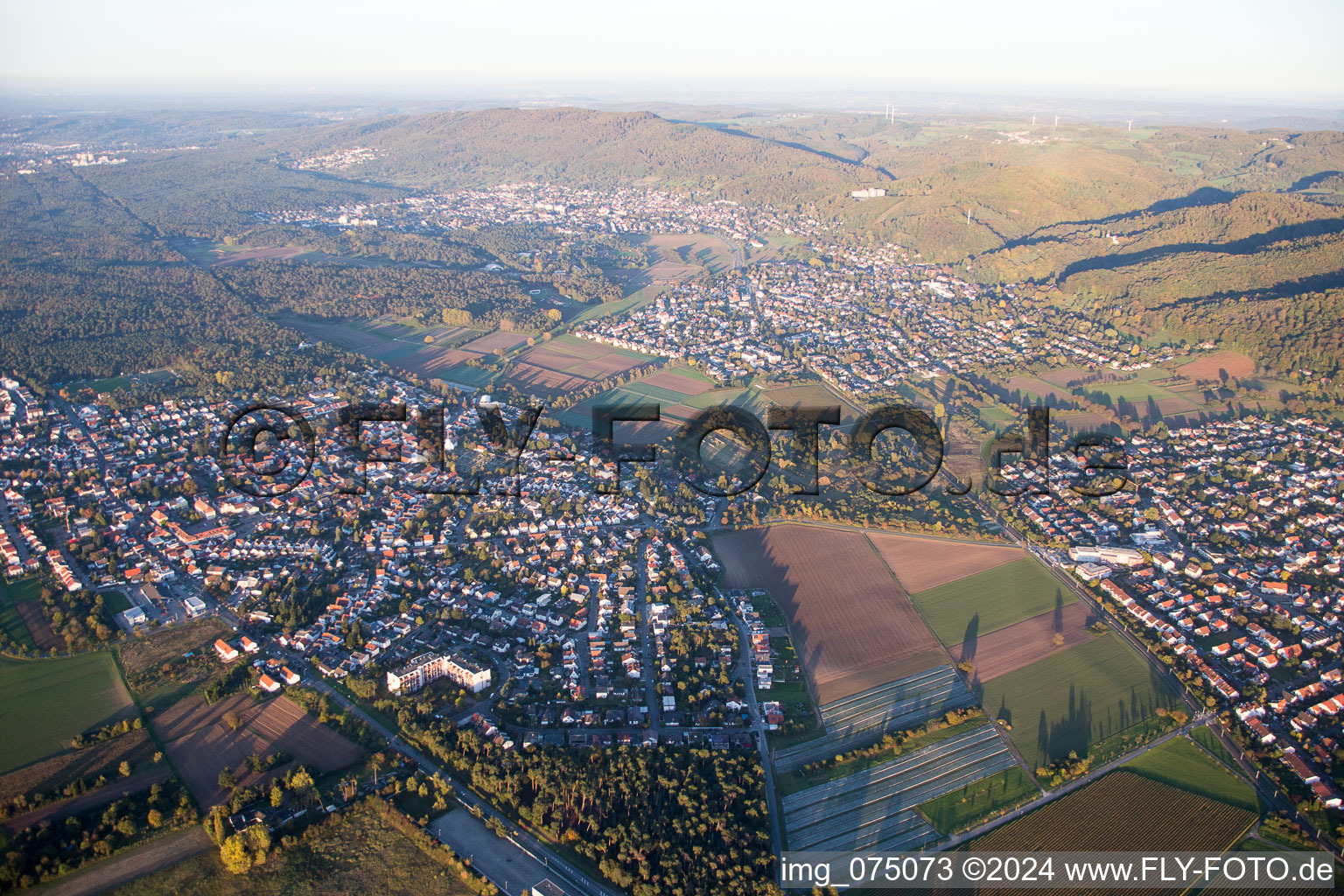 Alsbach-Hähnlein in the state Hesse, Germany seen from above