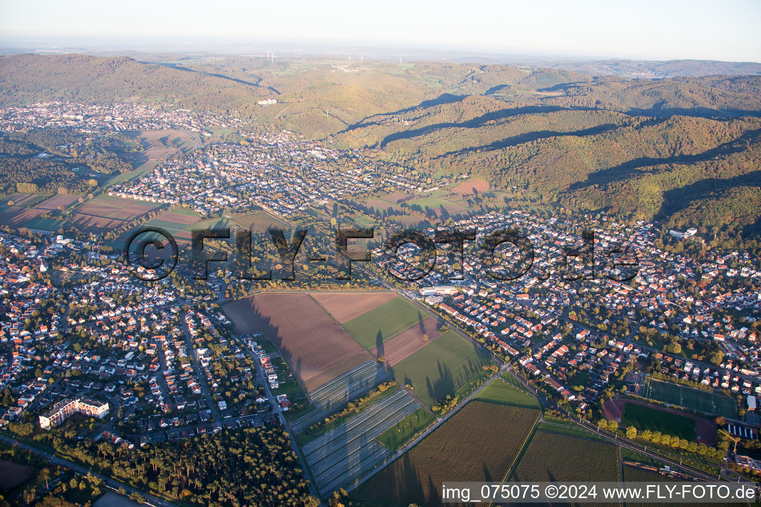 Alsbach-Hähnlein in the state Hesse, Germany from the plane