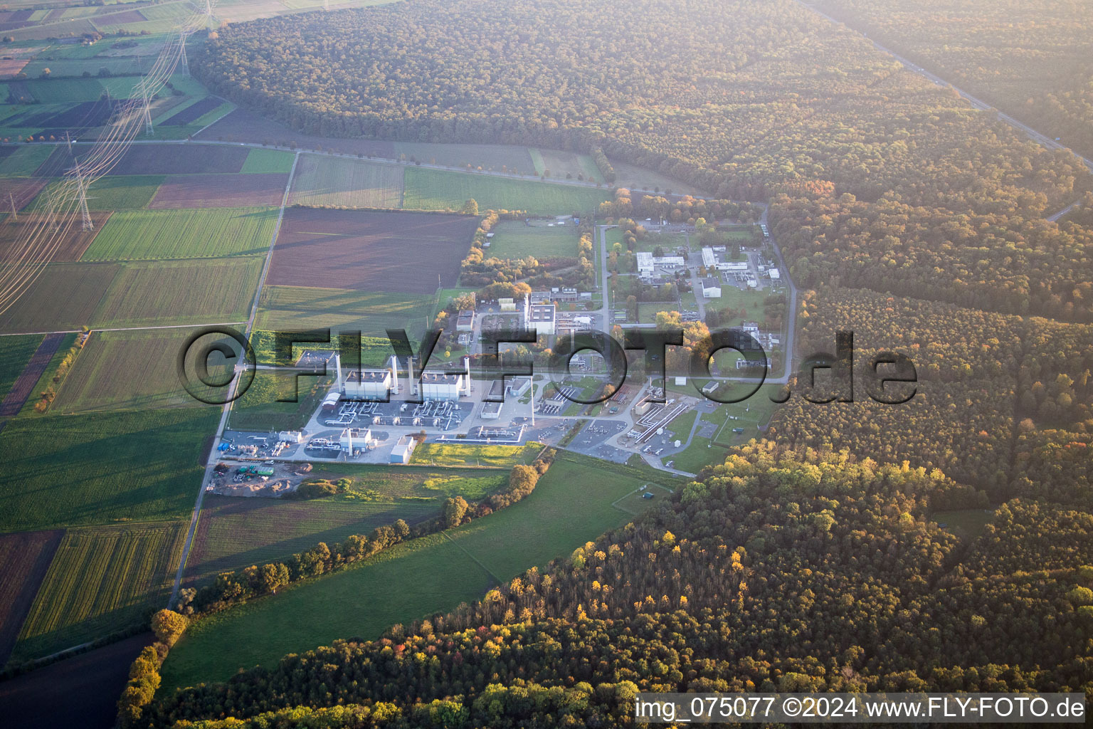 Bird's eye view of Alsbach-Hähnlein in the state Hesse, Germany