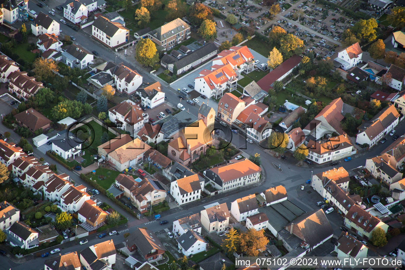 Gernsheim in the state Hesse, Germany from the plane