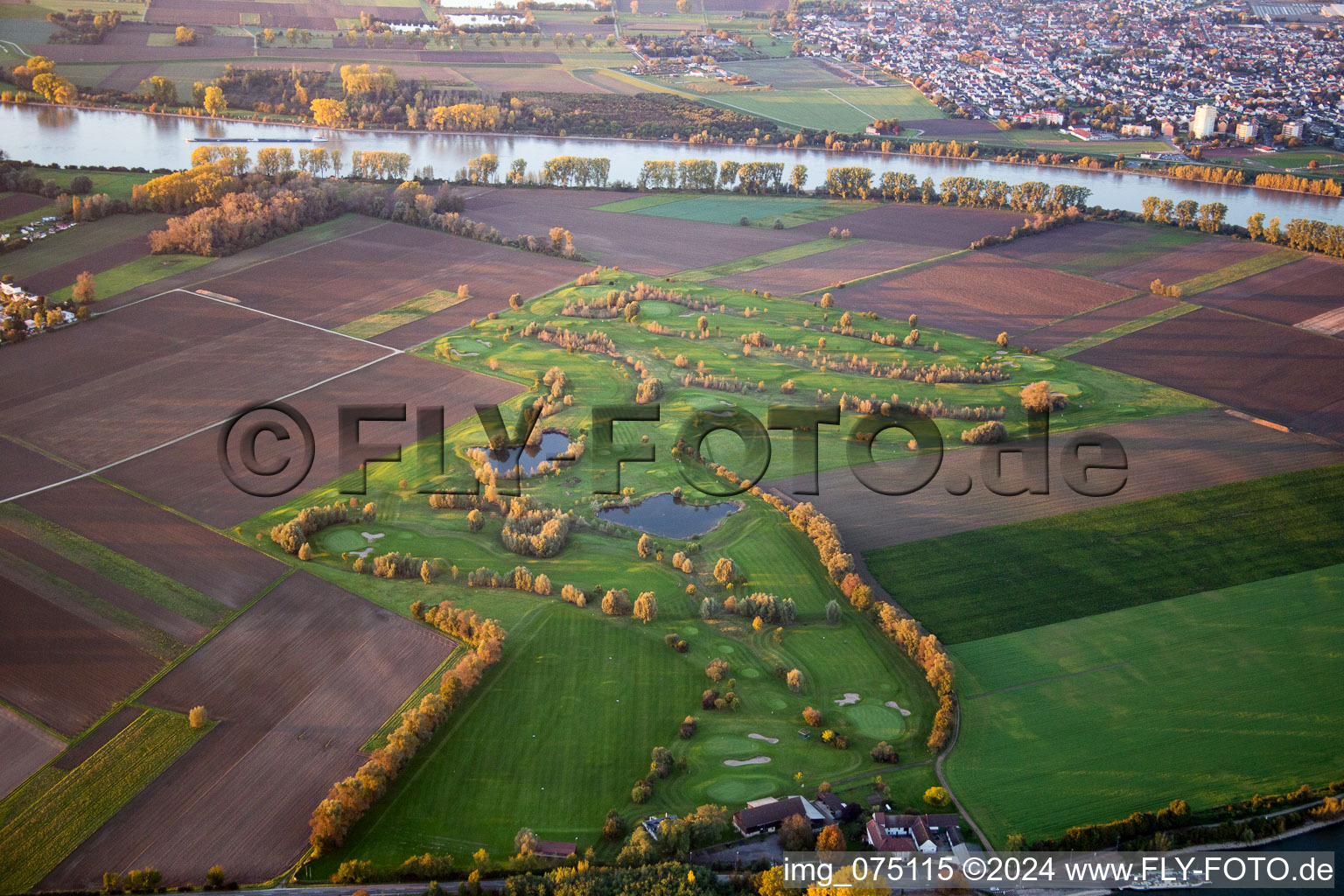 Grounds of the Golf course at GC Worms on Rhein in Hamm Am Rhein in the state Rhineland-Palatinate, Germany