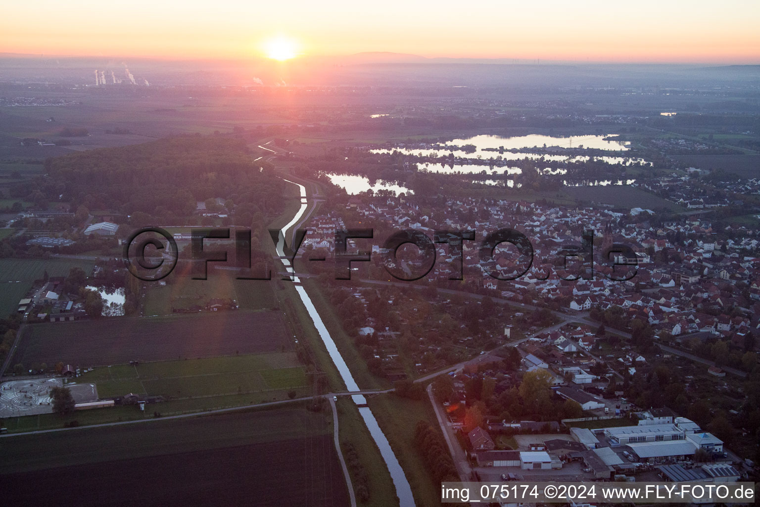 Biblis in the state Hesse, Germany from above