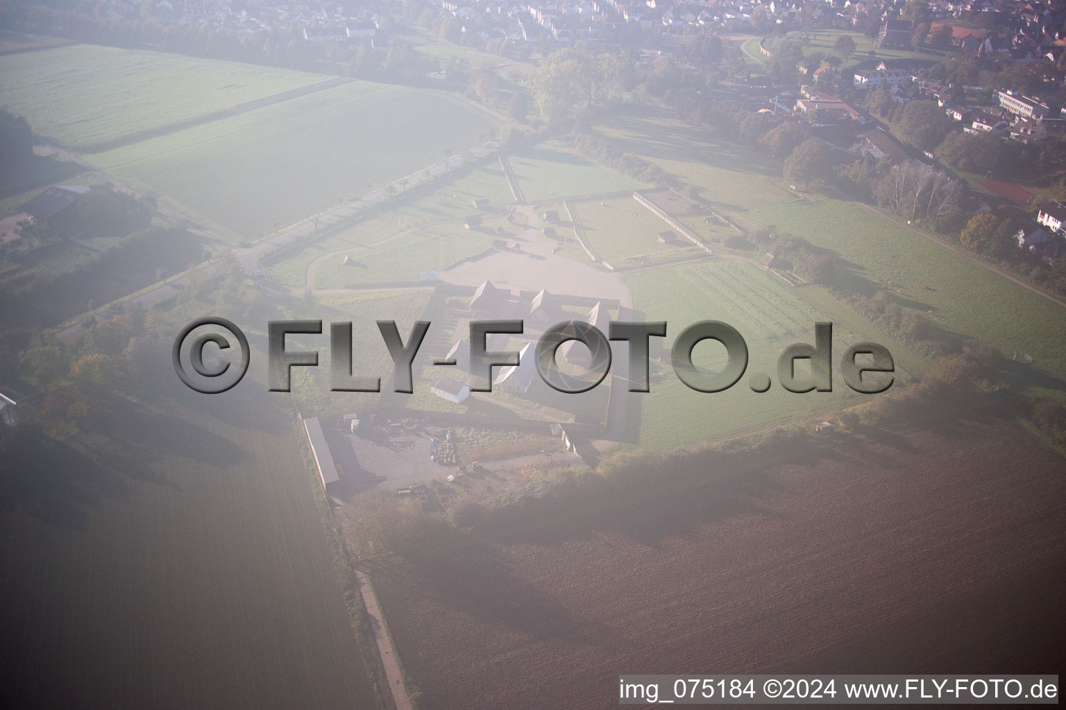 Lorsch in the state Hesse, Germany from the drone perspective