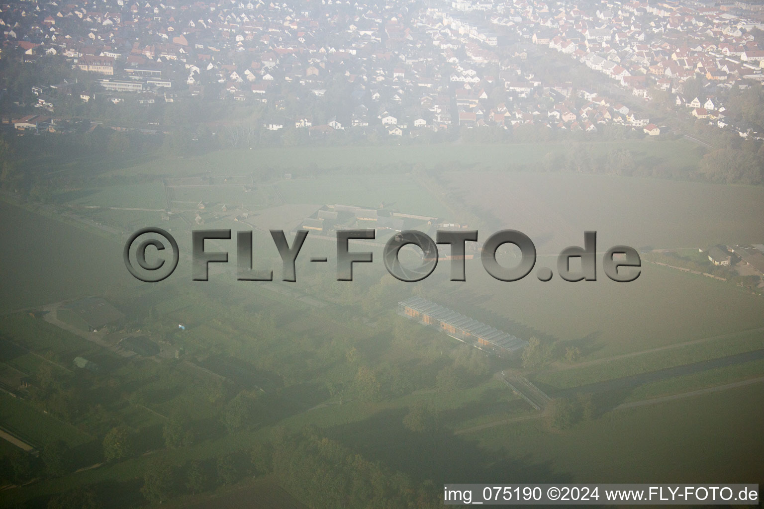 Lorsch in the state Hesse, Germany from a drone