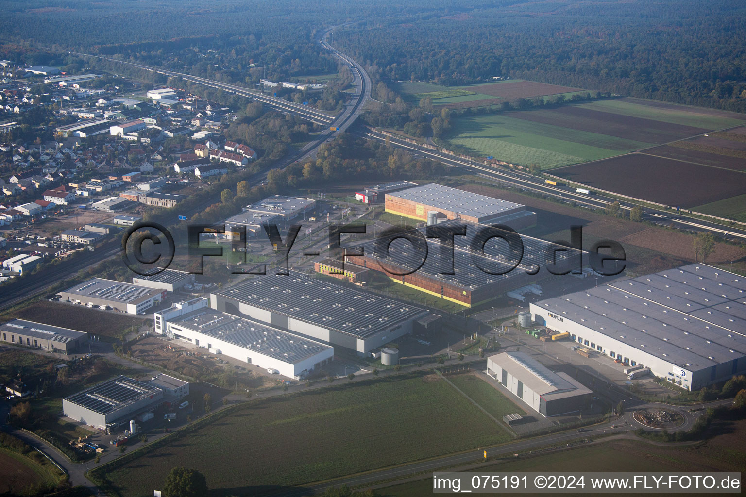 Einhausen in the state Hesse, Germany from above