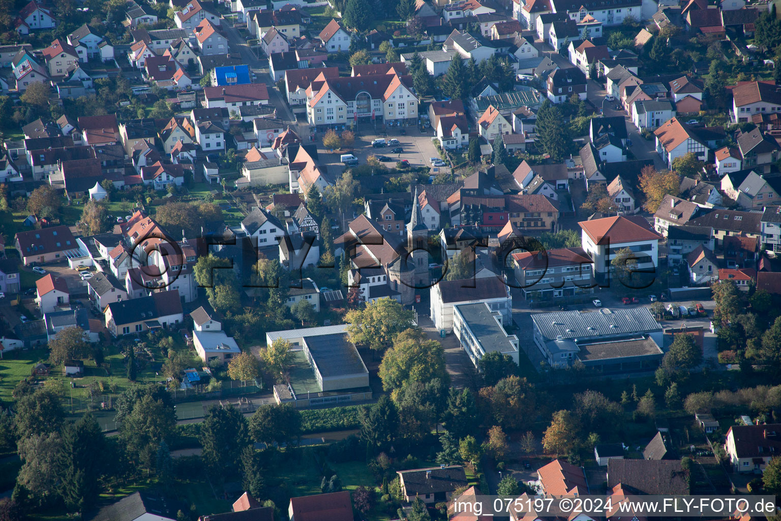 Einhausen in the state Hesse, Germany viewn from the air