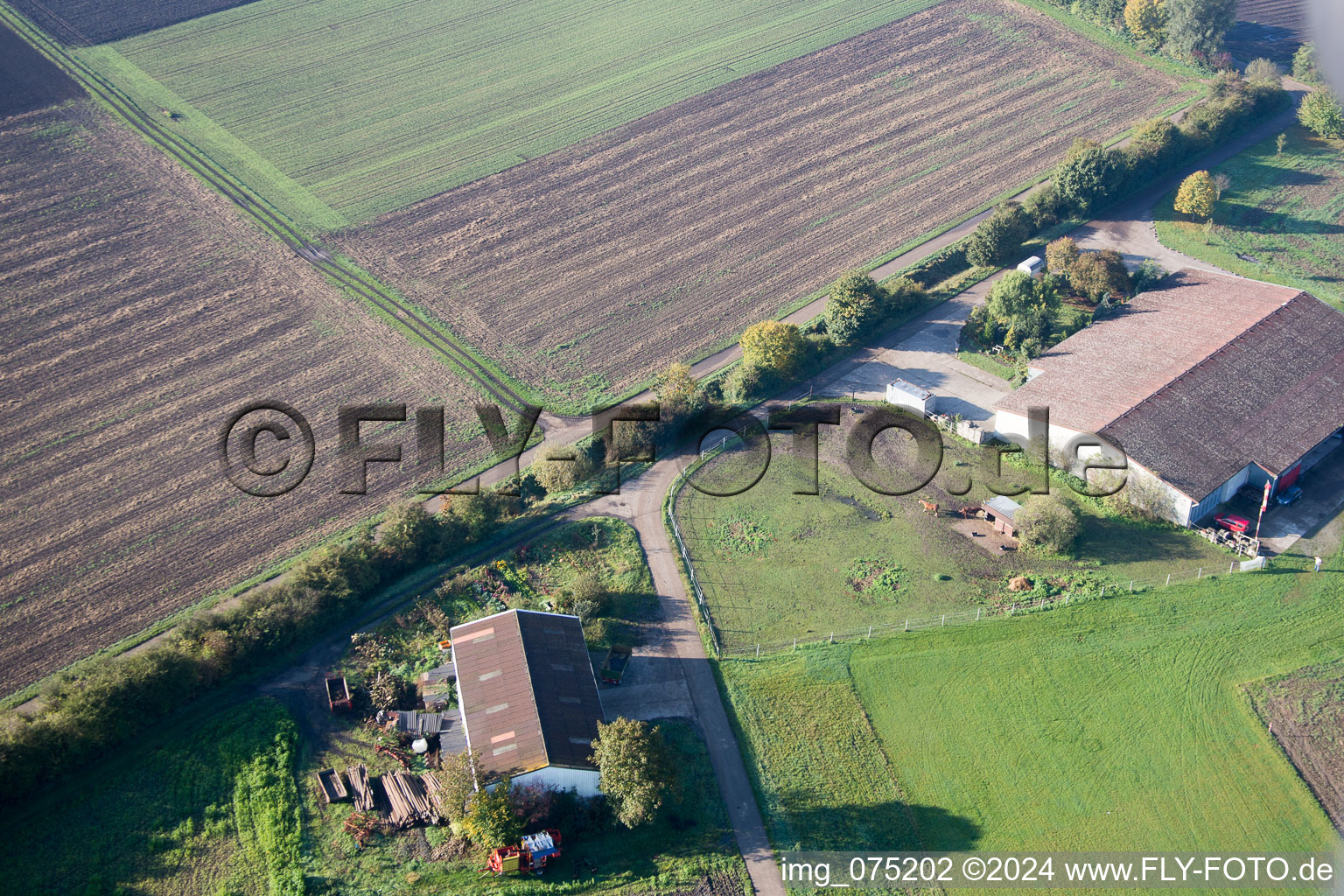 Aerial photograpy of Bürstadt in the state Hesse, Germany