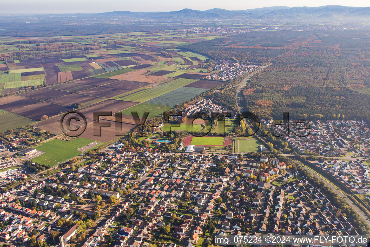 From the west in Bürstadt in the state Hesse, Germany