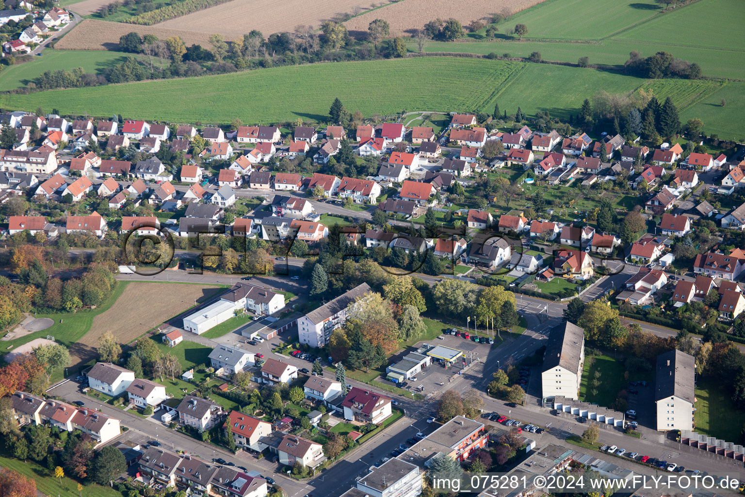 Neckarstrasse North in Rastatt in the state Baden-Wuerttemberg, Germany