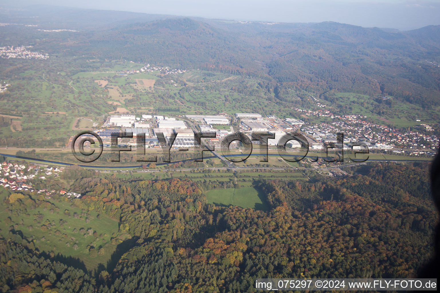 Aerial photograpy of Kuppenheim in the state Baden-Wuerttemberg, Germany