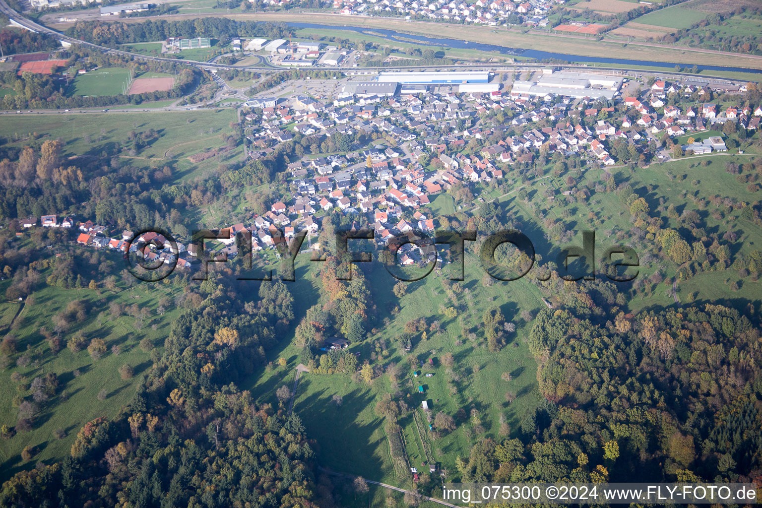 Kuppenheim in the state Baden-Wuerttemberg, Germany out of the air