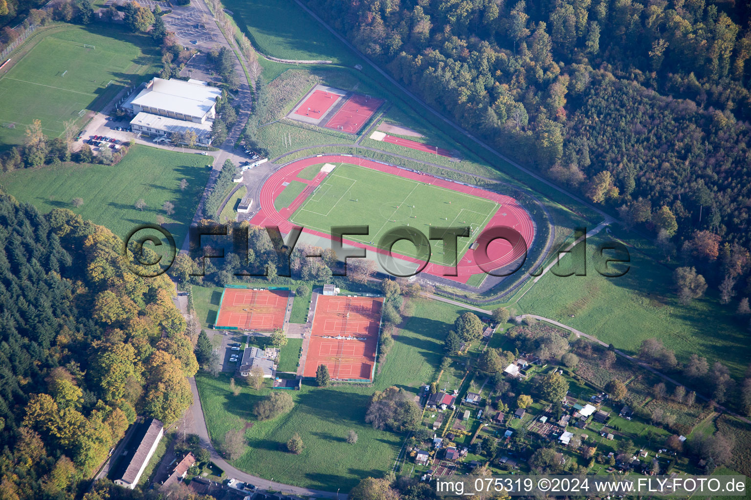 Gaggenau in the state Baden-Wuerttemberg, Germany from the plane