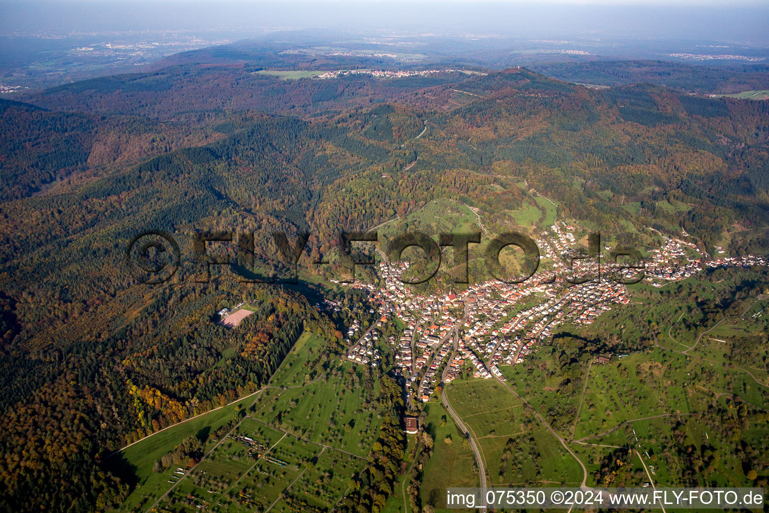 From the southwest in the district Michelbach in Gaggenau in the state Baden-Wuerttemberg, Germany