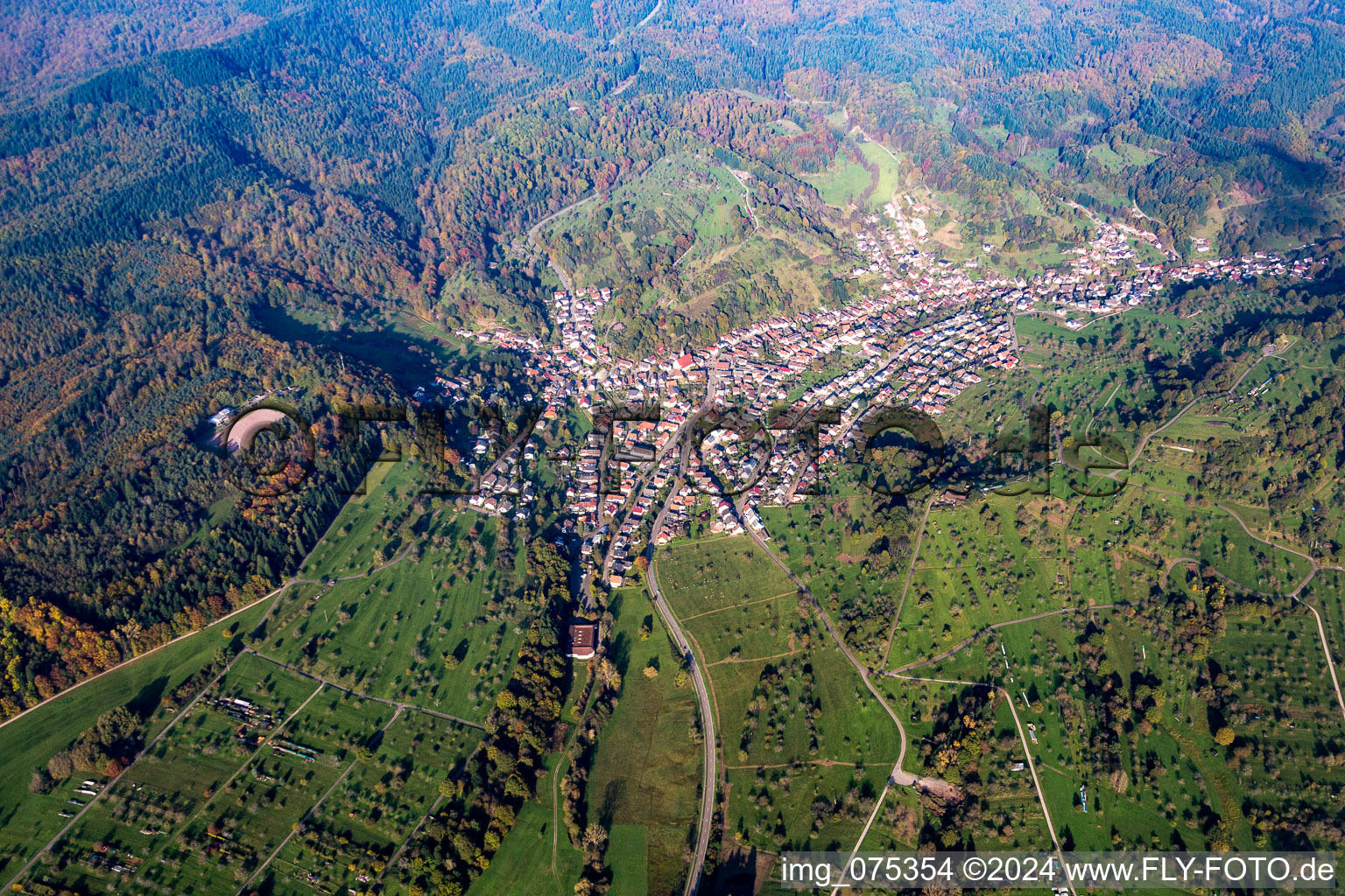 Village view in the district Michelbach in Gaggenau in the state Baden-Wurttemberg, Germany