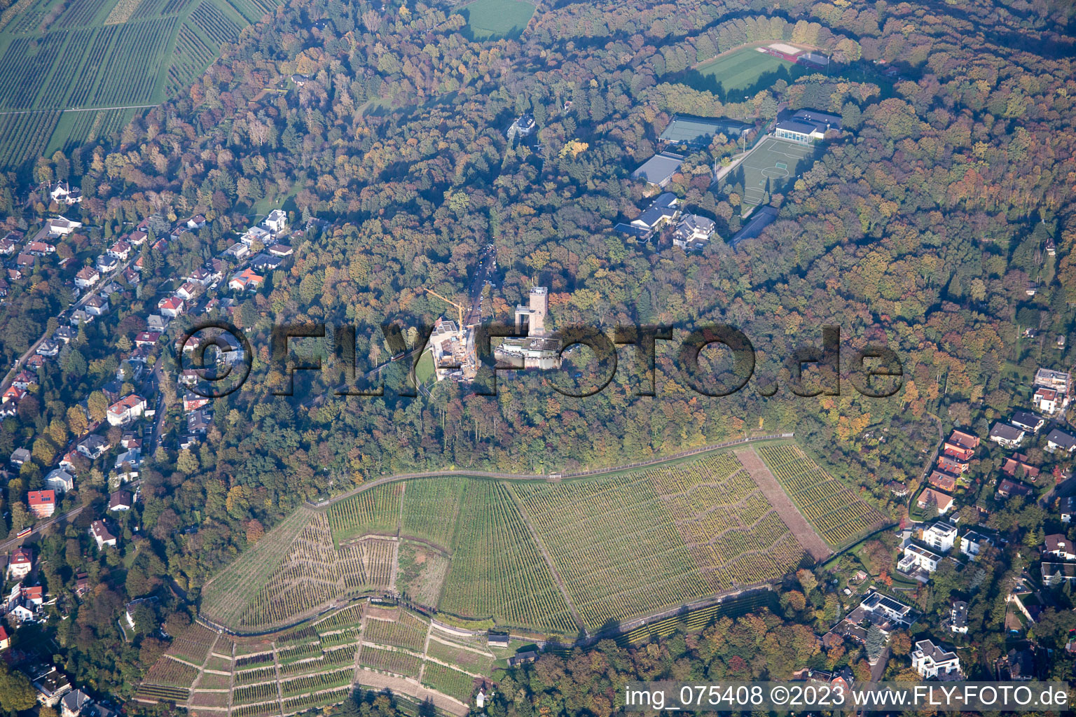 District Durlach in Karlsruhe in the state Baden-Wuerttemberg, Germany out of the air