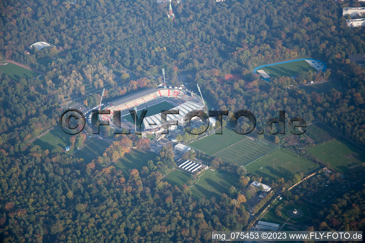 Stadion in the district Innenstadt-Ost in Karlsruhe in the state Baden-Wuerttemberg, Germany