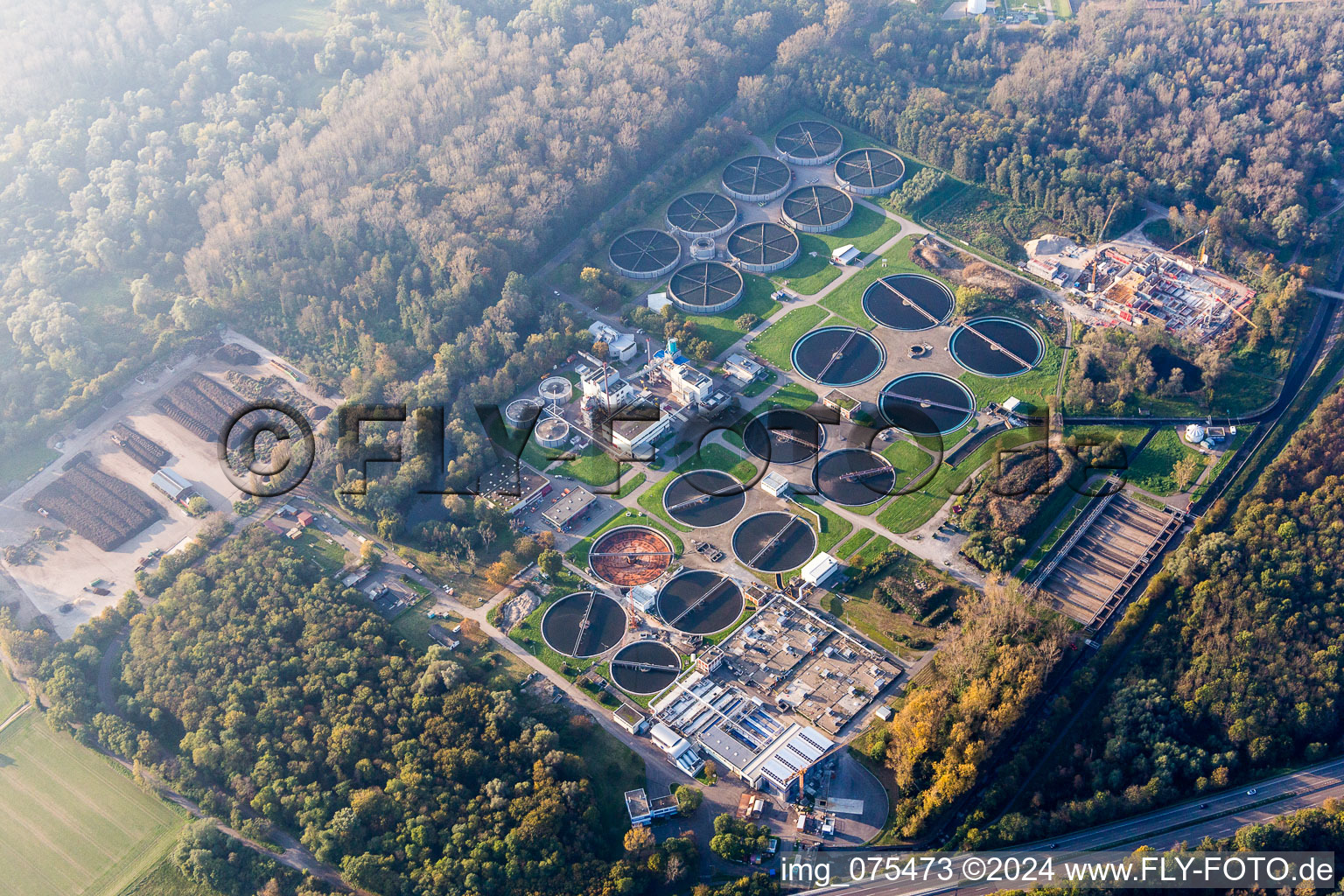 District Neureut in Karlsruhe in the state Baden-Wuerttemberg, Germany out of the air