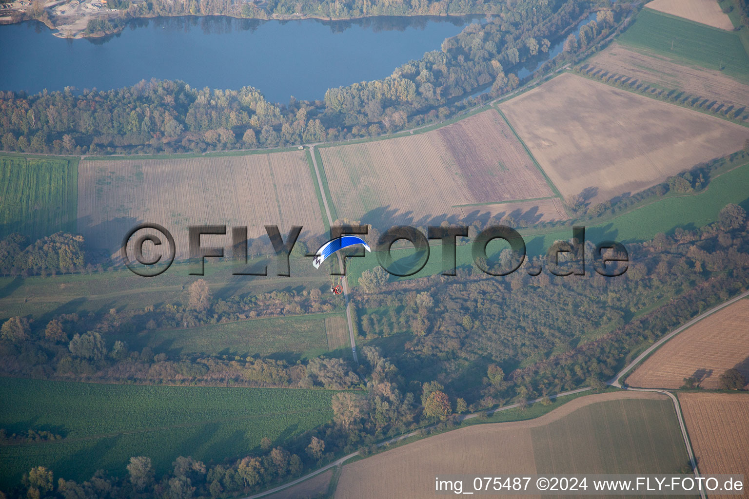 Aerial photograpy of District Neureut in Karlsruhe in the state Baden-Wuerttemberg, Germany