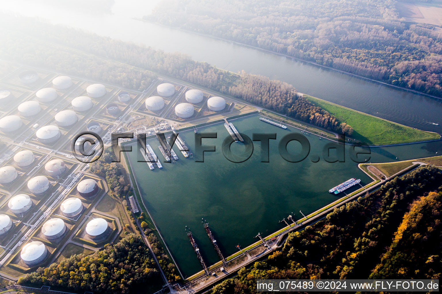 District Neureut in Karlsruhe in the state Baden-Wuerttemberg, Germany from above