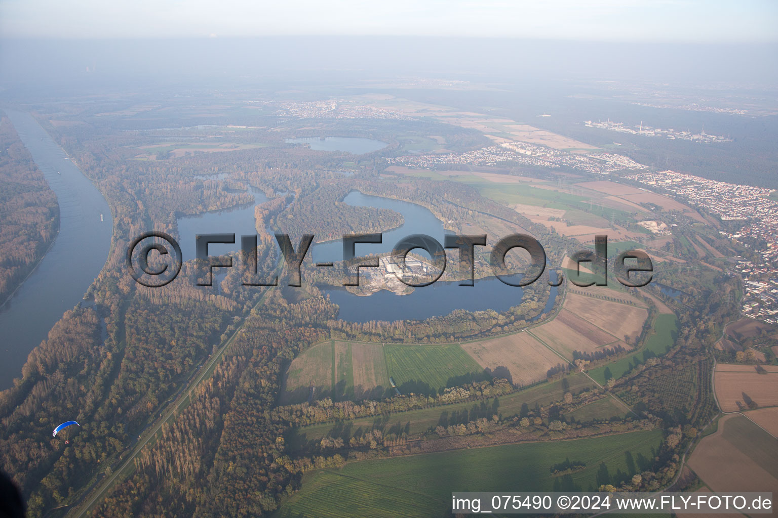 District Neureut in Karlsruhe in the state Baden-Wuerttemberg, Germany out of the air