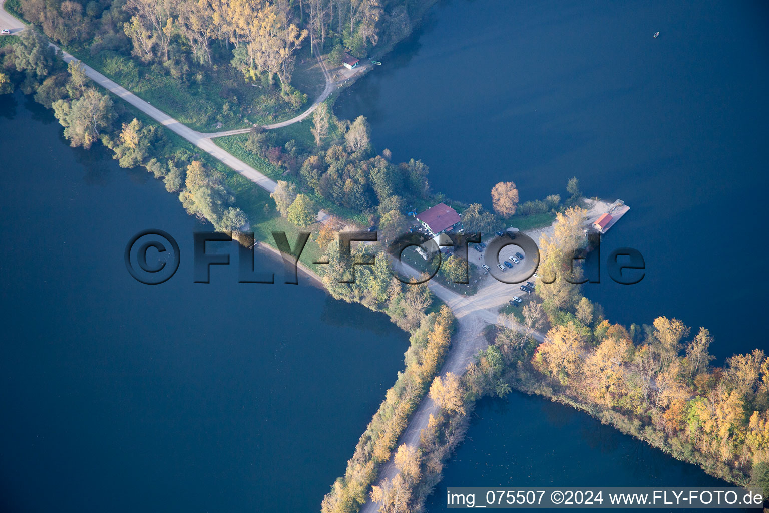 Neupotz in the state Rhineland-Palatinate, Germany from above