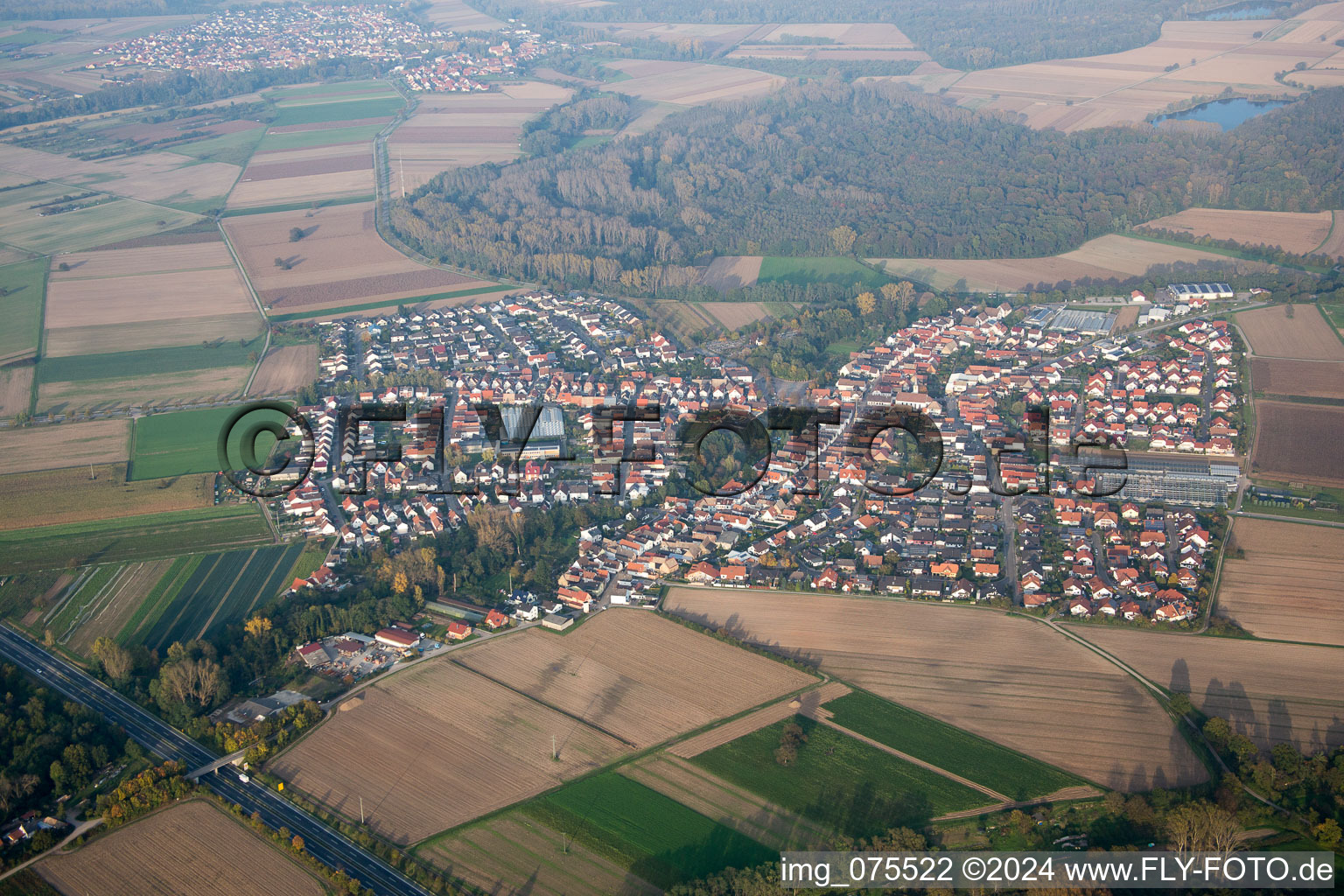 Bird's eye view of Kuhardt in the state Rhineland-Palatinate, Germany