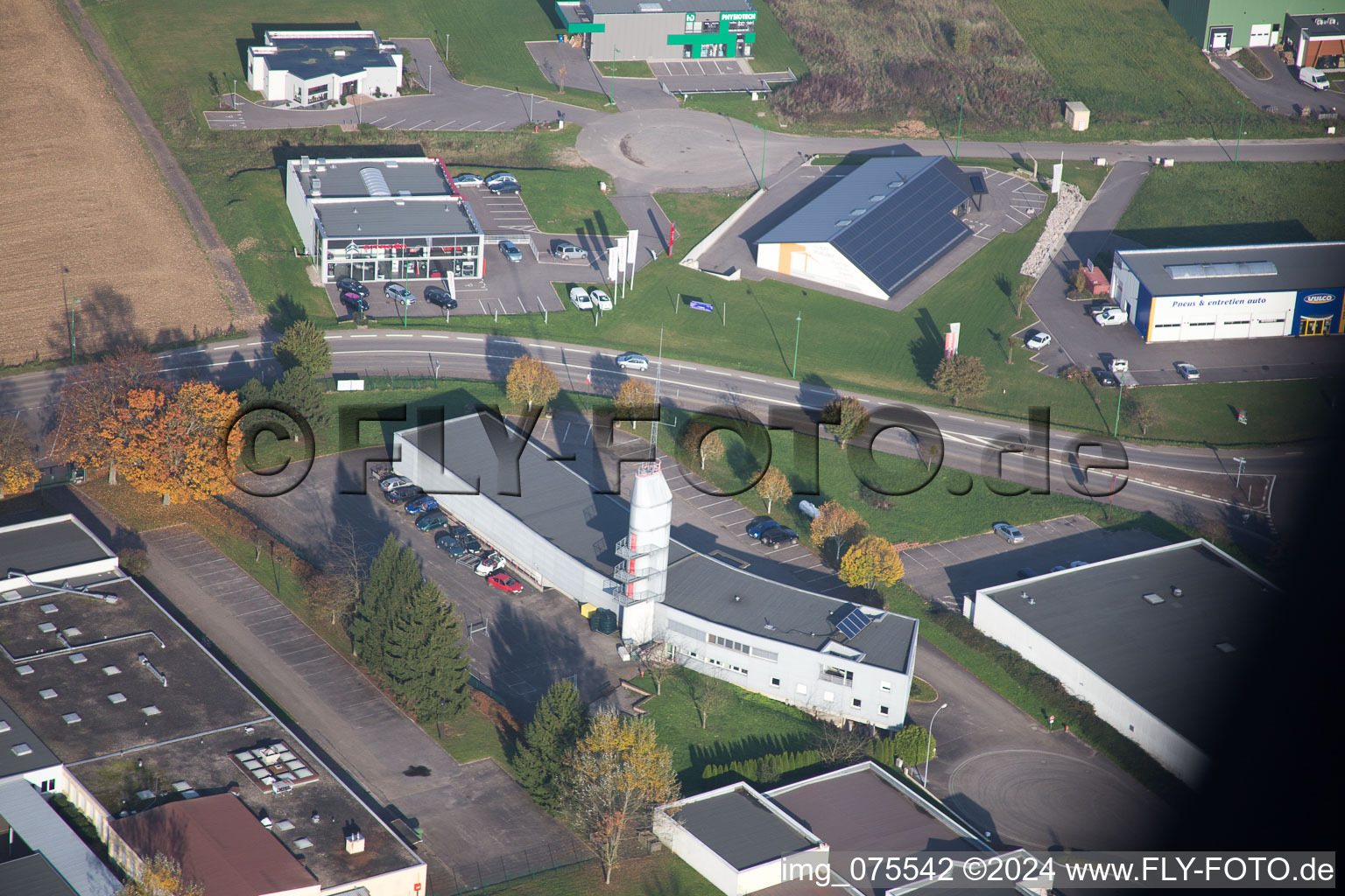 Soultz-sous-Forêts in the state Bas-Rhin, France from above