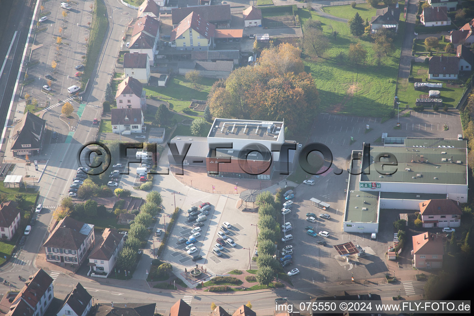 Drone image of Soultz-sous-Forêts in the state Bas-Rhin, France