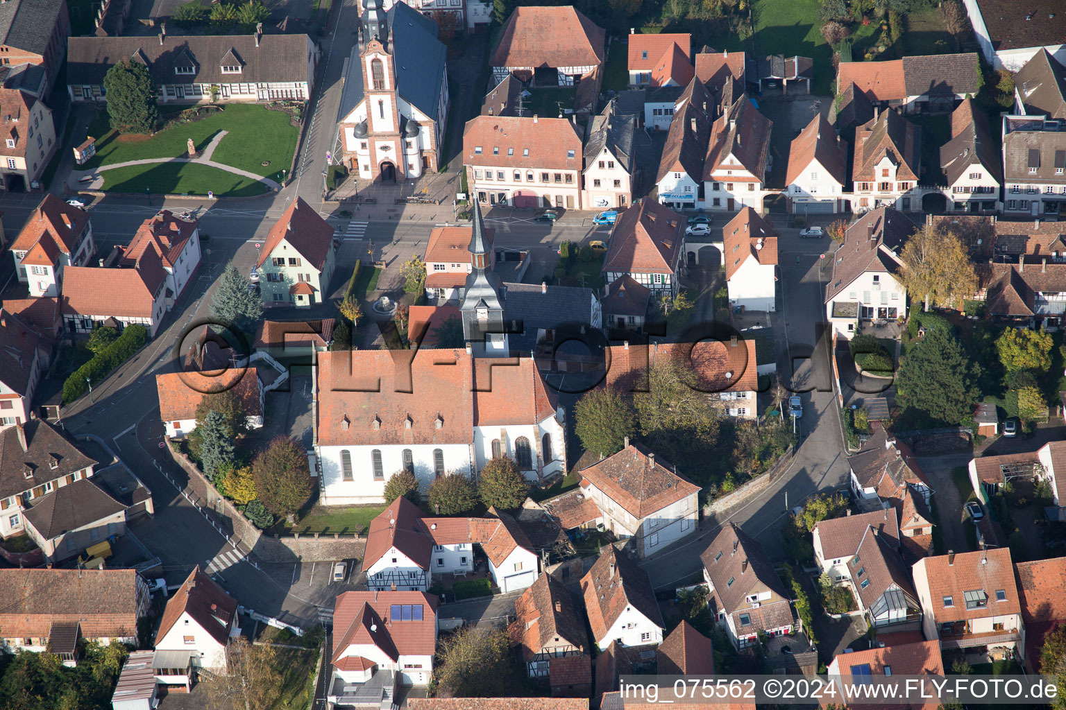 Soultz-sous-Forêts in the state Bas-Rhin, France out of the air