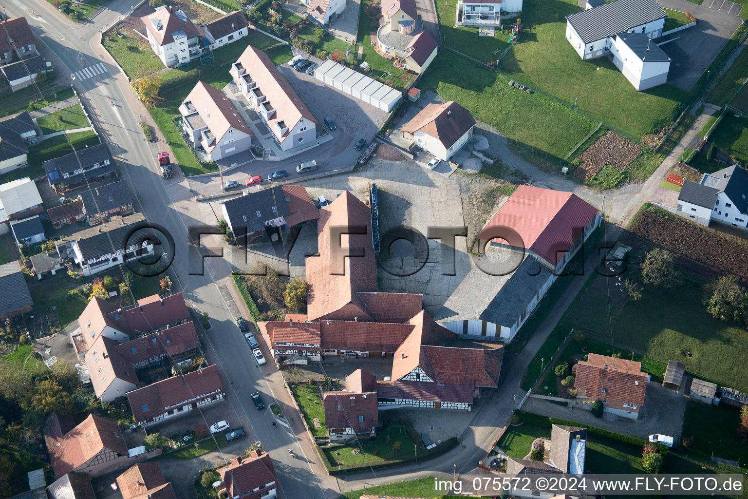 Drone image of Soultz-sous-Forêts in the state Bas-Rhin, France