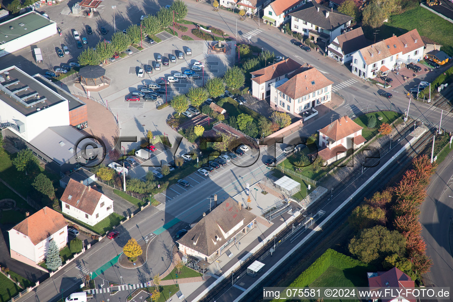 Soultz-sous-Forêts in the state Bas-Rhin, France out of the air