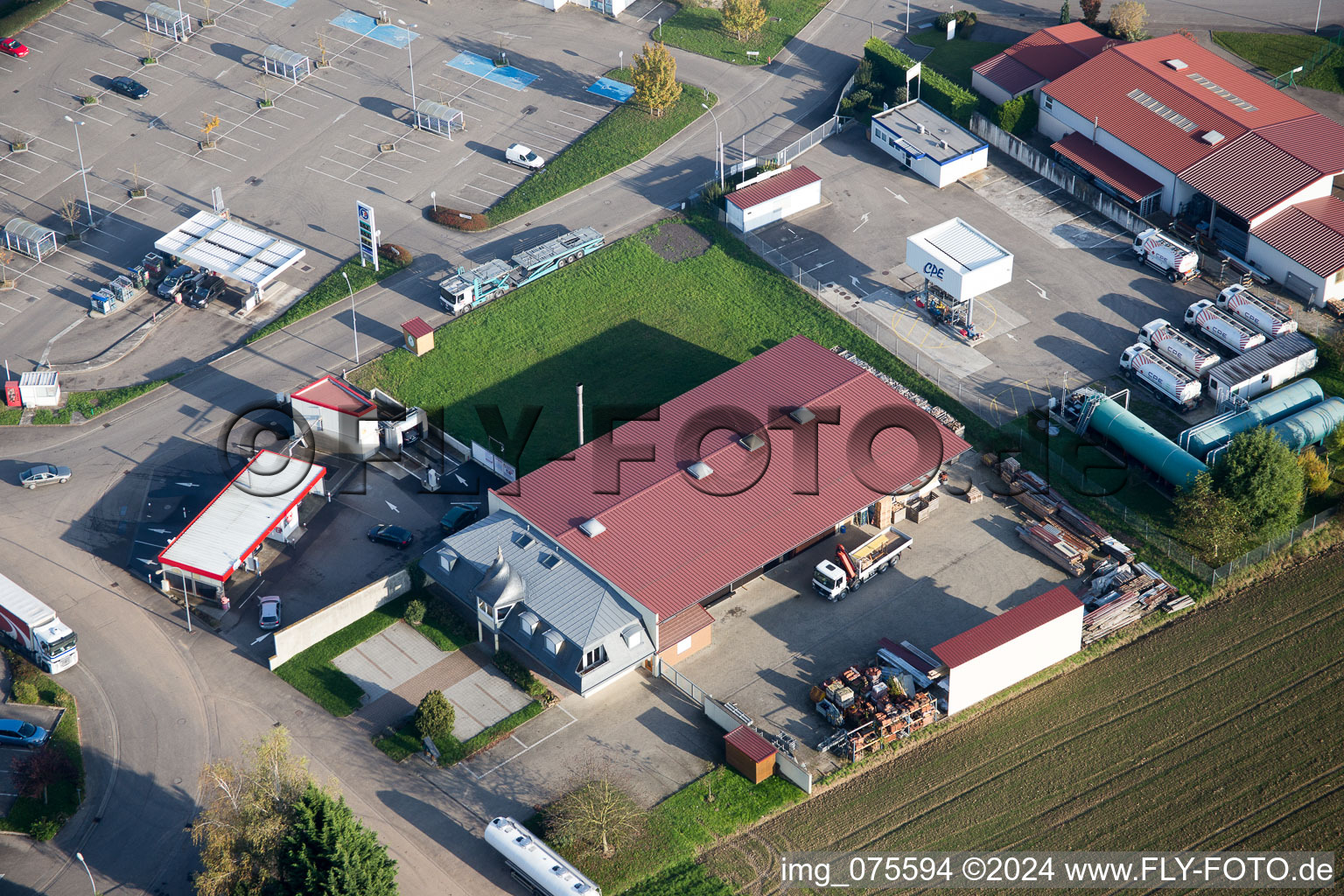 Aerial photograpy of Hohwiller in the state Bas-Rhin, France