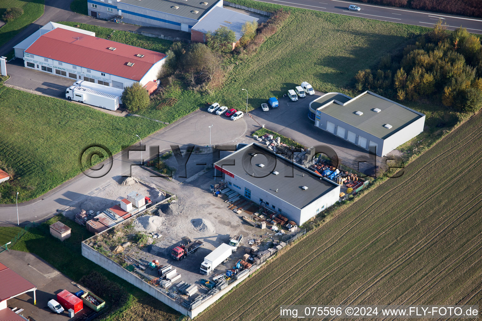 Hohwiller in the state Bas-Rhin, France from above