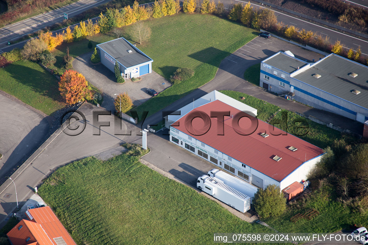 Hohwiller in the state Bas-Rhin, France seen from above