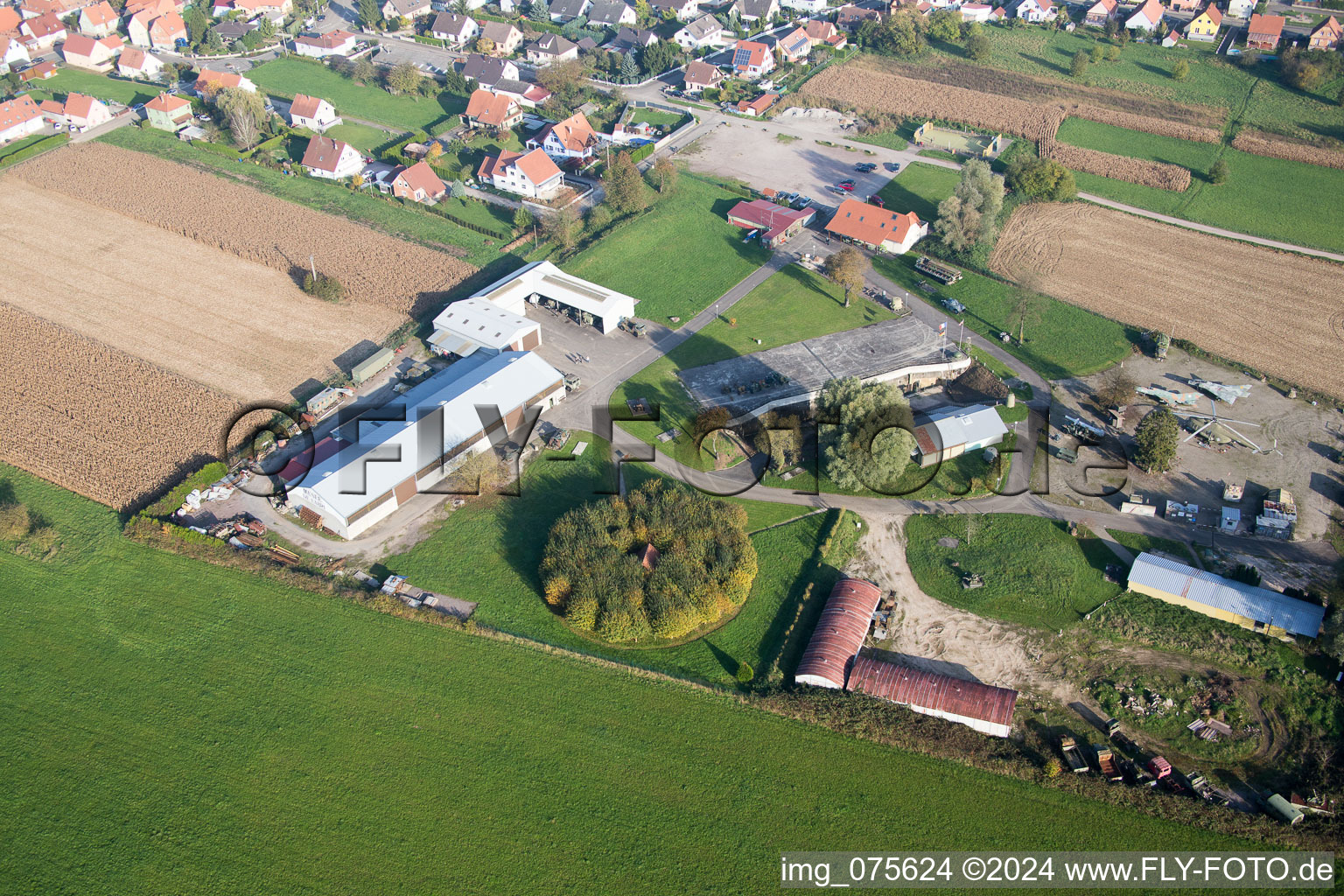 Rittershoffen in the state Bas-Rhin, France from the plane