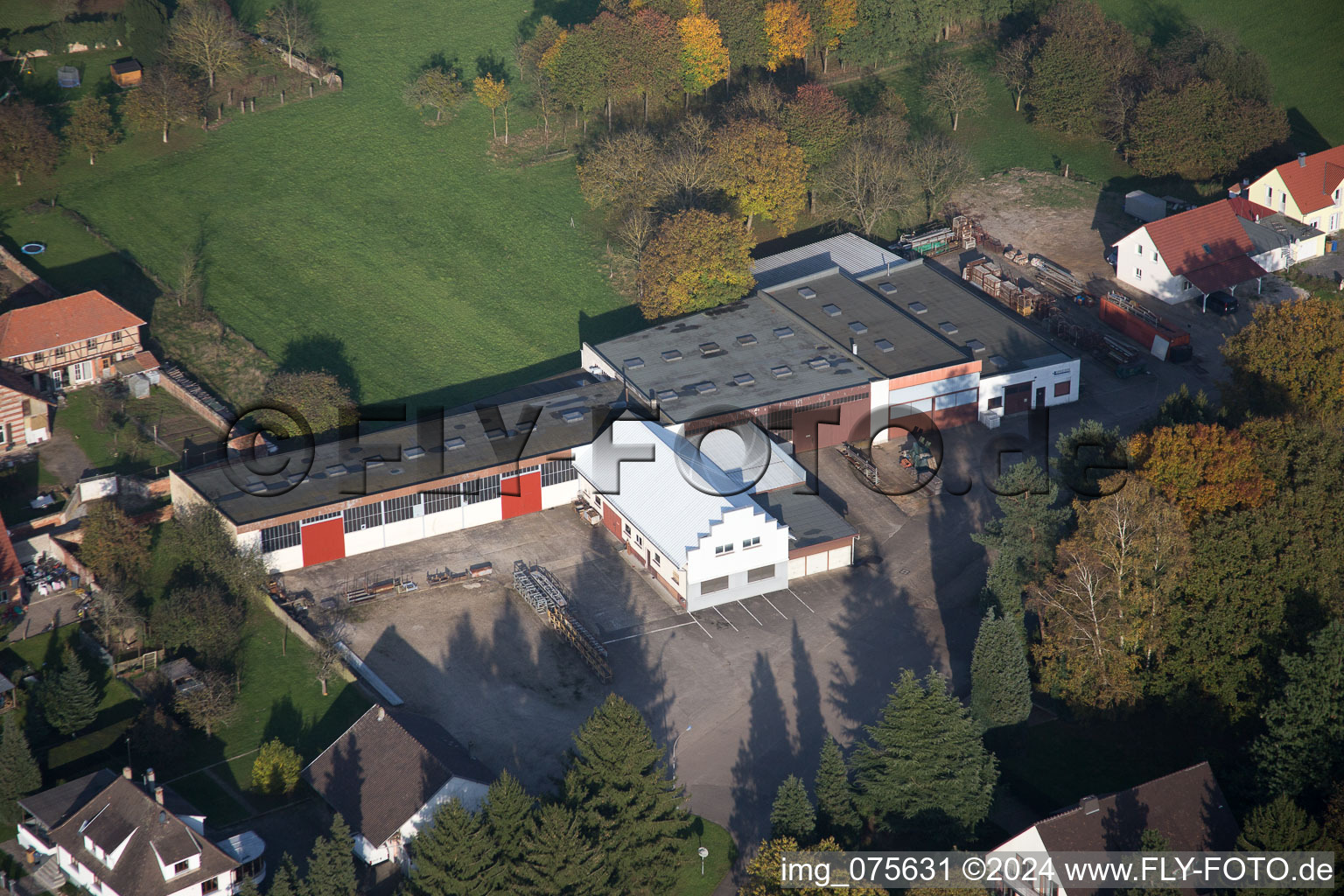 Hatten in the state Bas-Rhin, France from above