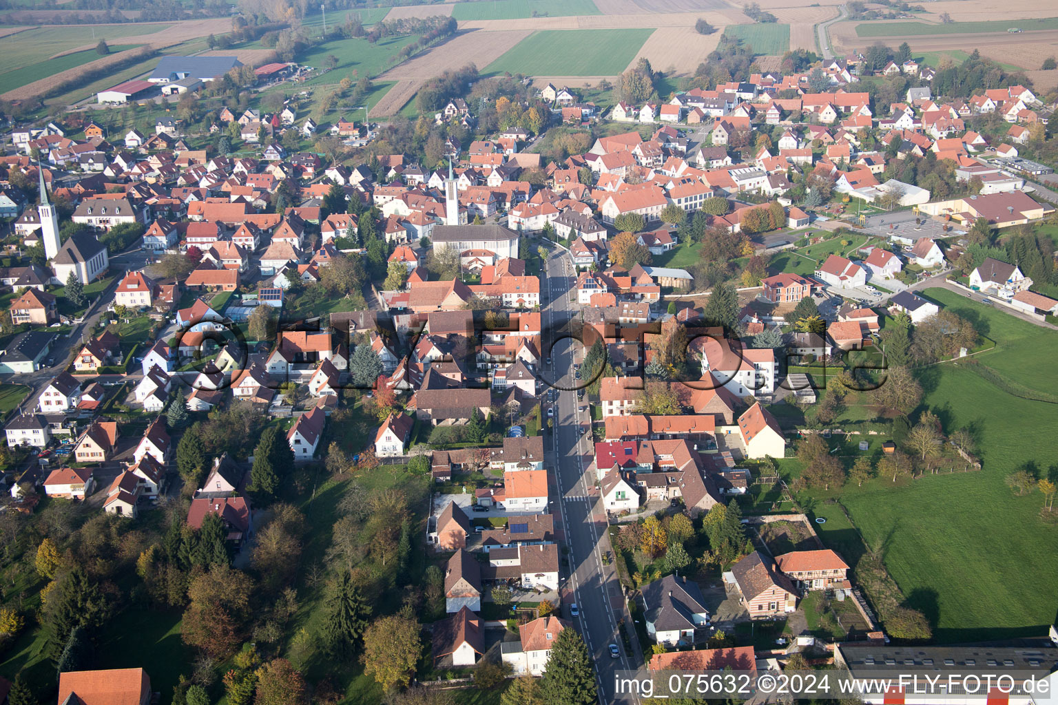 Village view in Hatten in the state Bas-Rhin, France