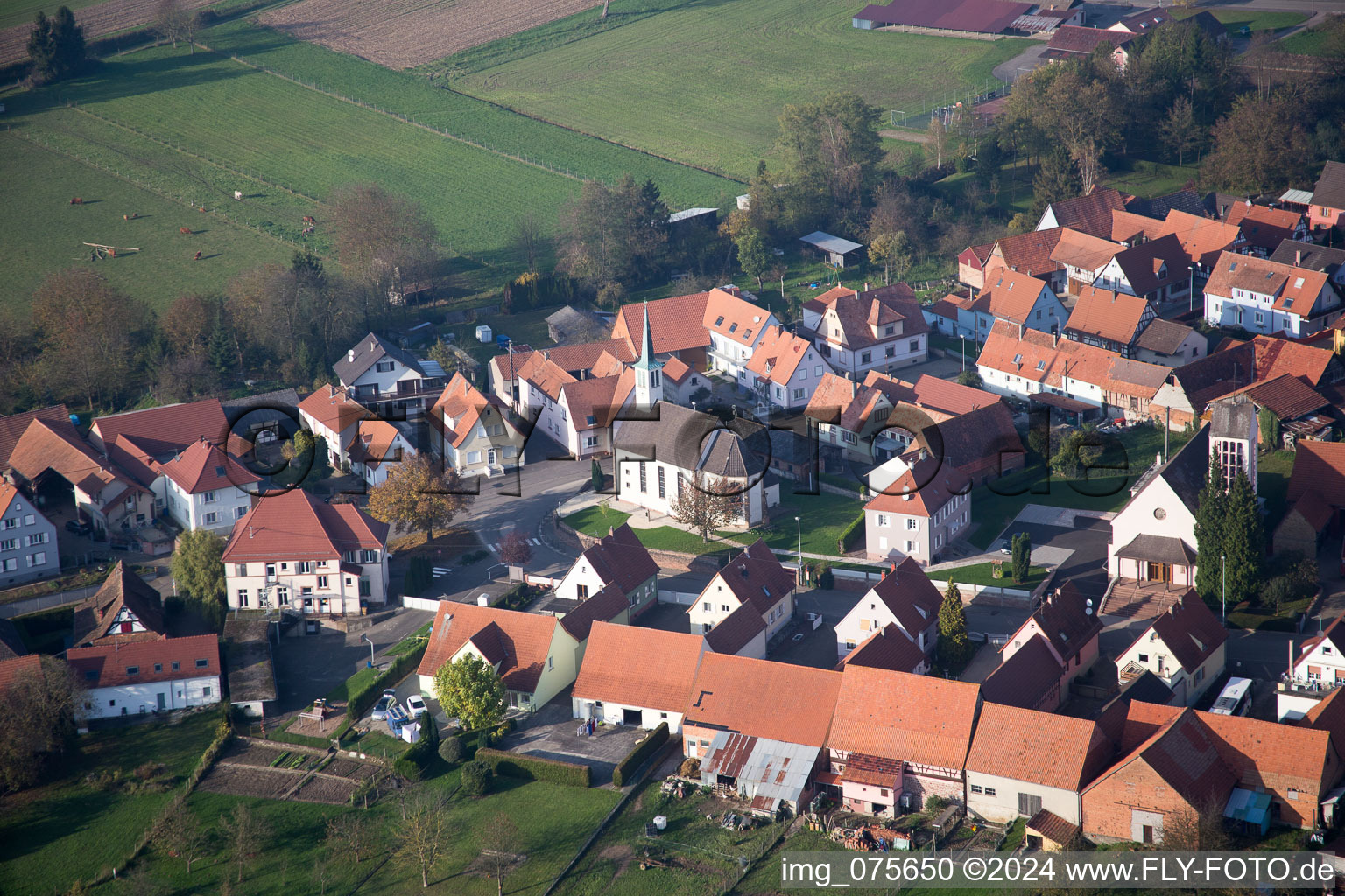 Aerial photograpy of Buhl in the state Bas-Rhin, France