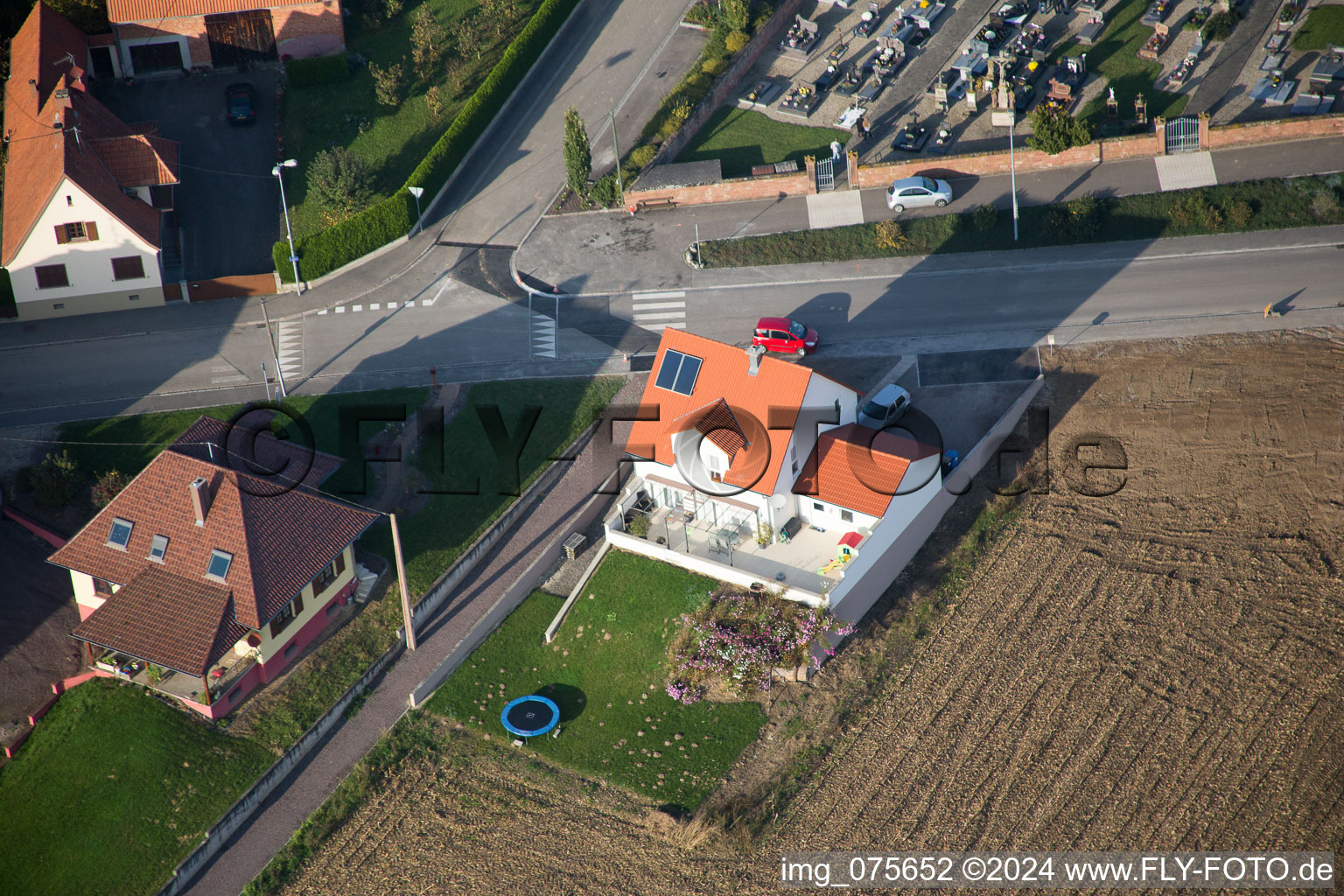 Buhl in the state Bas-Rhin, France from above