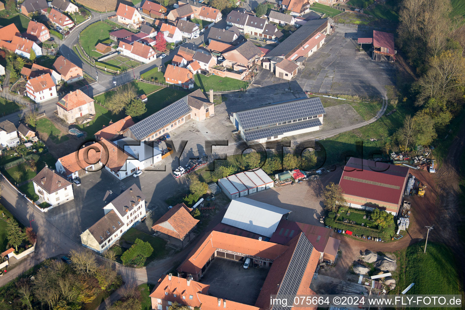 Niederrœdern in the state Bas-Rhin, France from the plane