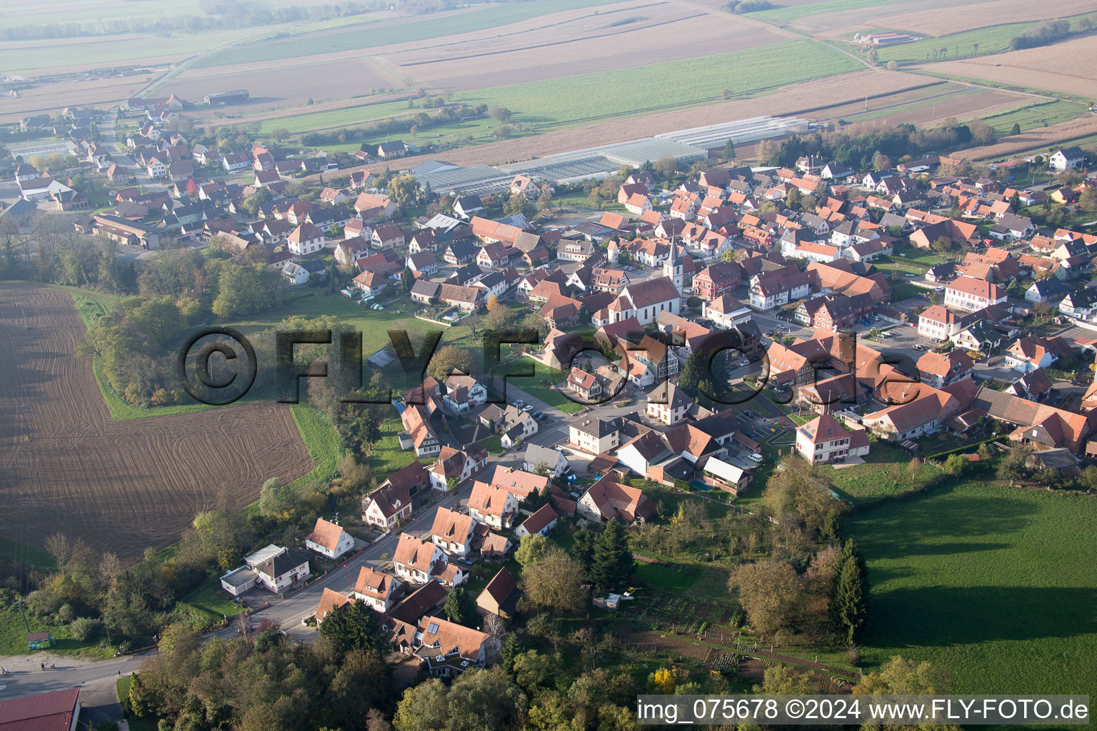 Niederrœdern in the state Bas-Rhin, France out of the air