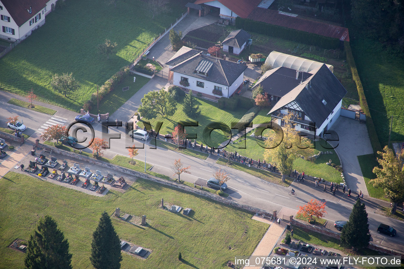 Niederrœdern in the state Bas-Rhin, France from the plane