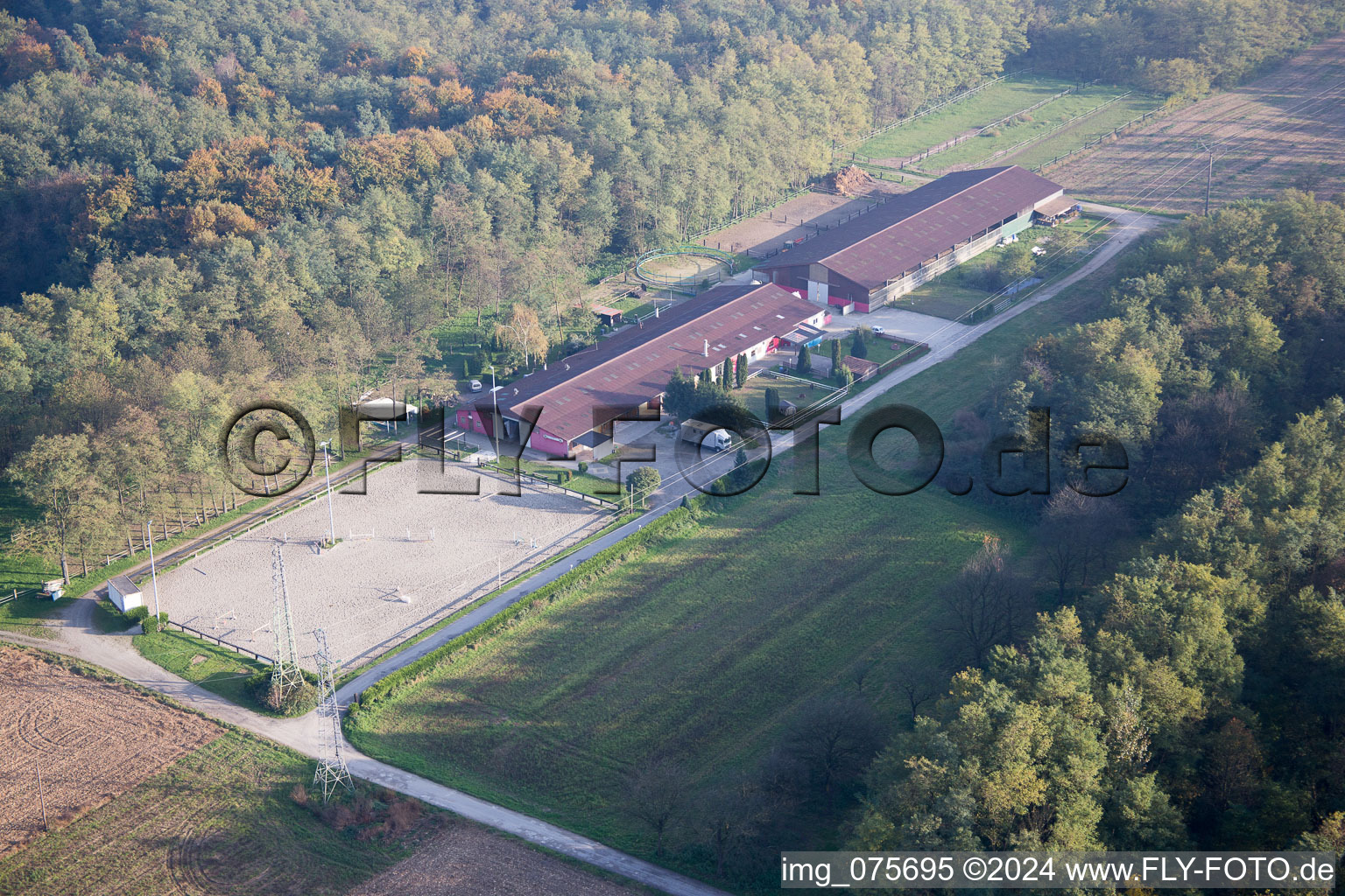 Aerial photograpy of Schaffhouse-près-Seltz in the state Bas-Rhin, France